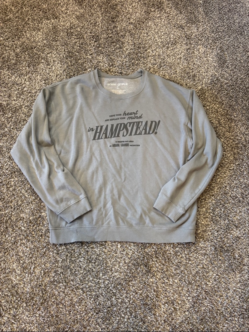 Ariana Grande Grey 'Hampstead' Graphic Crewneck Sweater